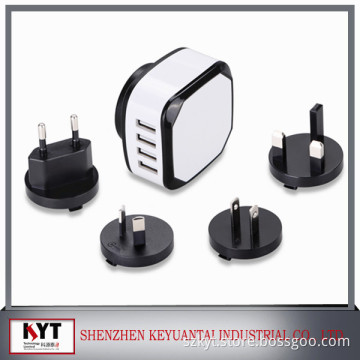 Mobile phone charger adapter 22.5w 5V/4.5A 4-port usb adapter universal plug adapter CE,Rohs,Fcc,SAA,KC